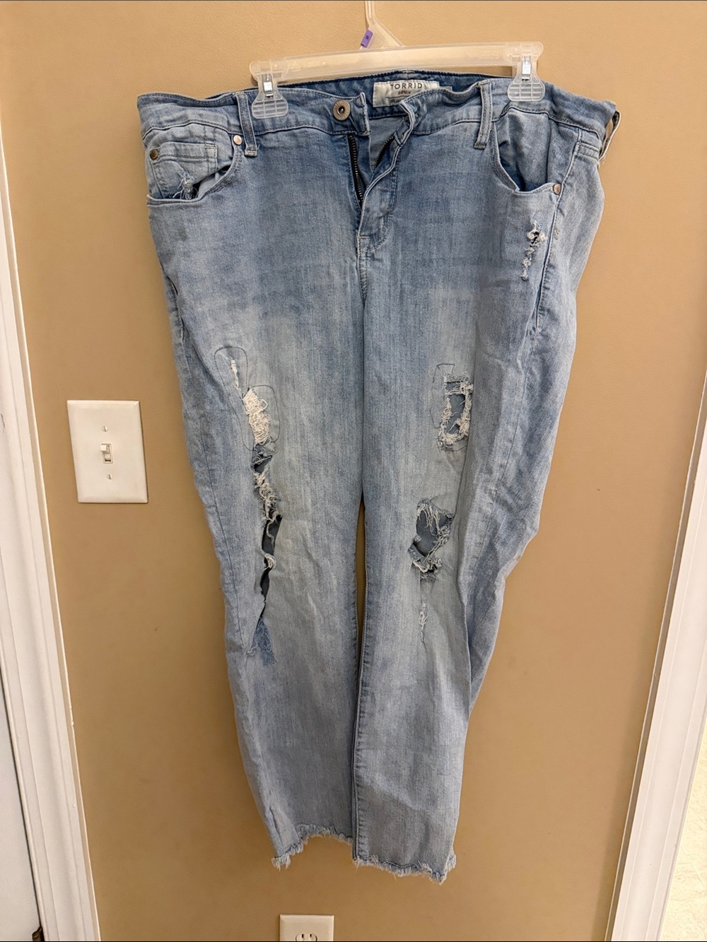 torrid Light Wash Distressed Boyfriend Jeans